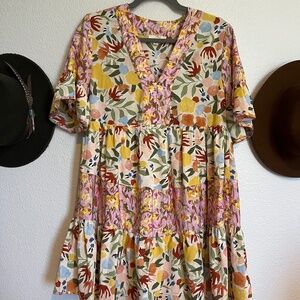 Summer Floral Short Sleeve Dress